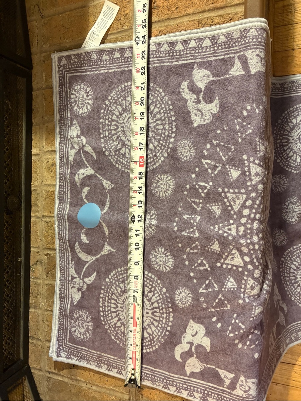 Manduka Purple and White Yogitoes Skidless Towel